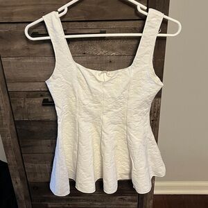 Zara Peplum Top with floral texture